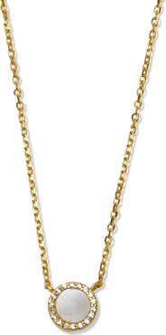 Argento Vivo Sterling Silver Mother-of-Pearl Circle Pendant Necklace