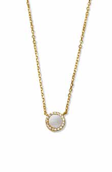 Argento Vivo Sterling Silver Mother-of-Pearl Circle Pendant Necklace
