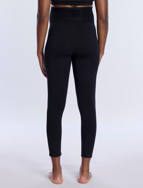 Motherhood Maternity Secret Fit Over The Belly Coated Full Length Legging In Black/black