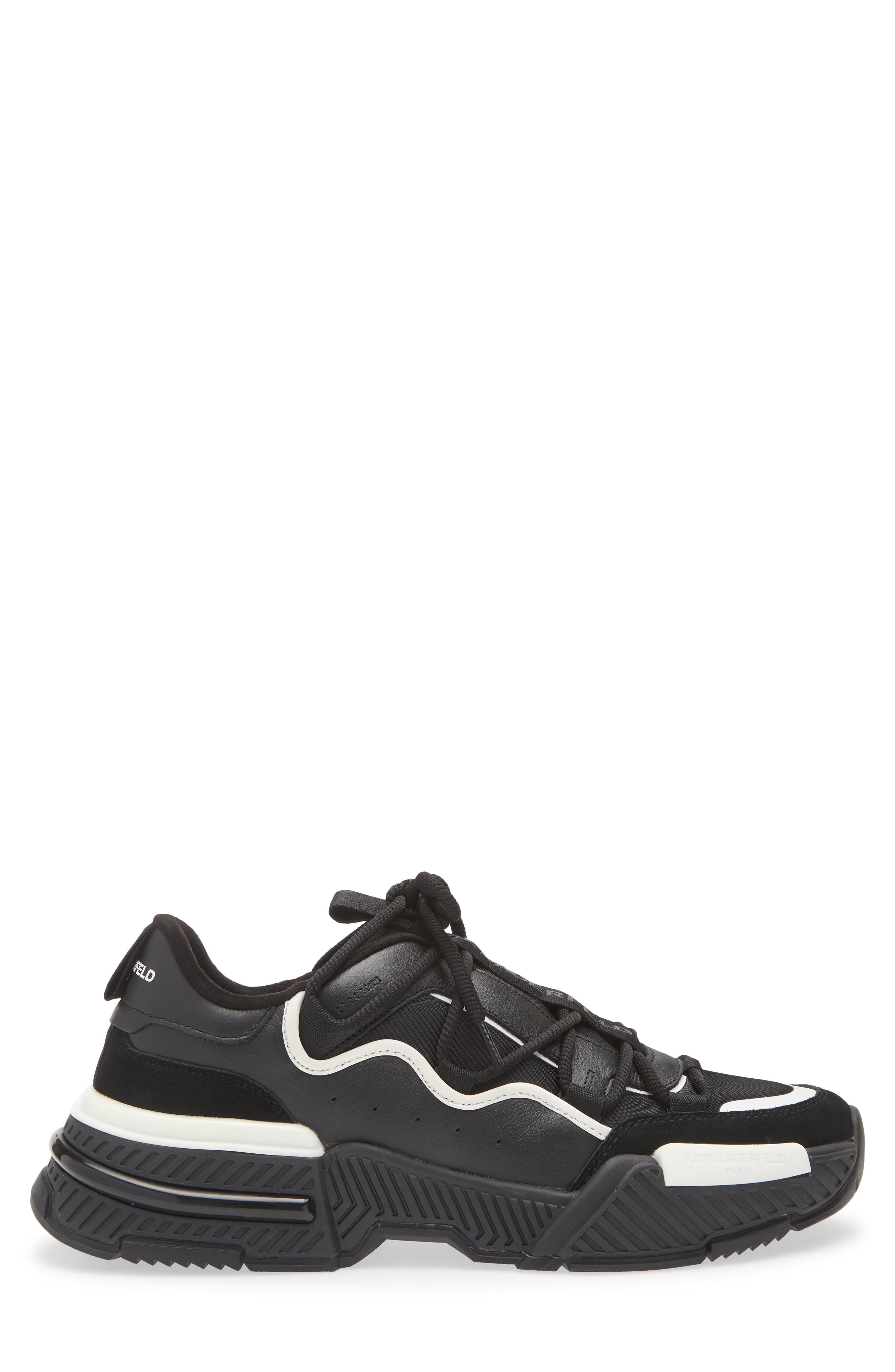 KARL LAGERFELD PARIS Bungee Chunky Sneaker, Alternate, color, Black