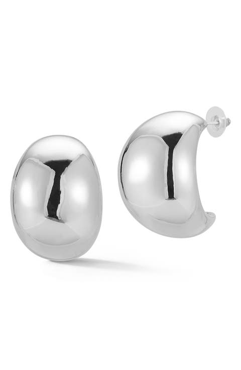 Oval Half Hoop Earrings