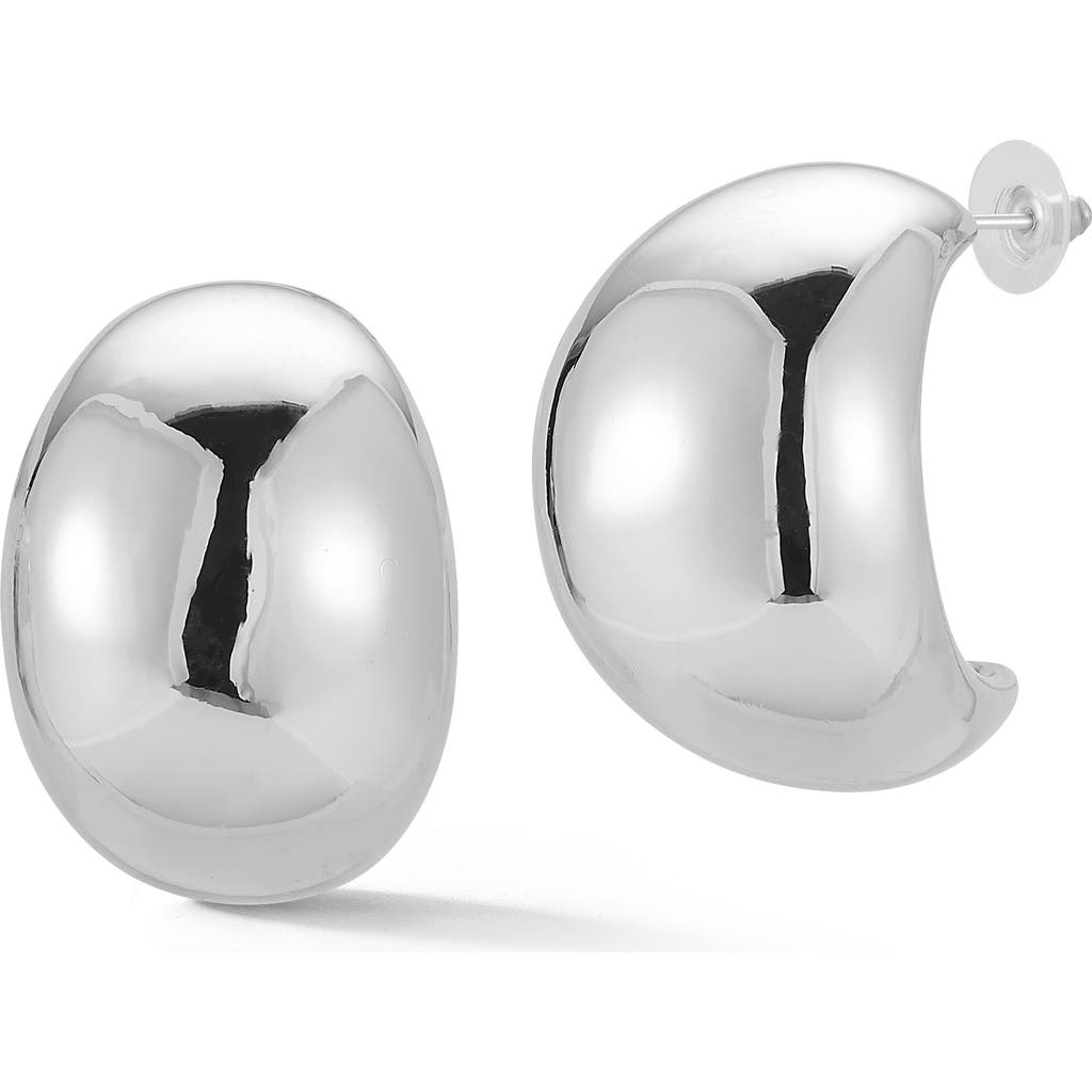 GLAZE JEWELRY Oval Half Hoop Earrings in Silver at Nordstrom Rack