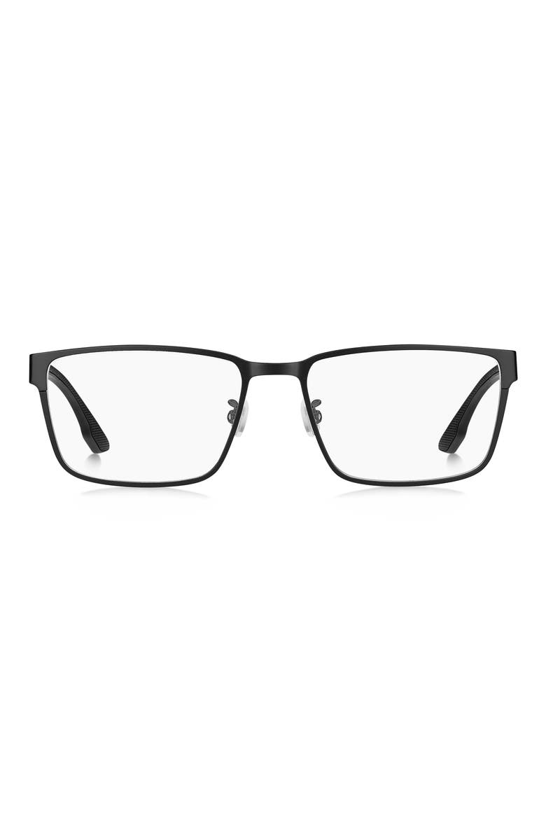 57mm Rectangular Optical Glasses, Main, color, MATTE BLACK