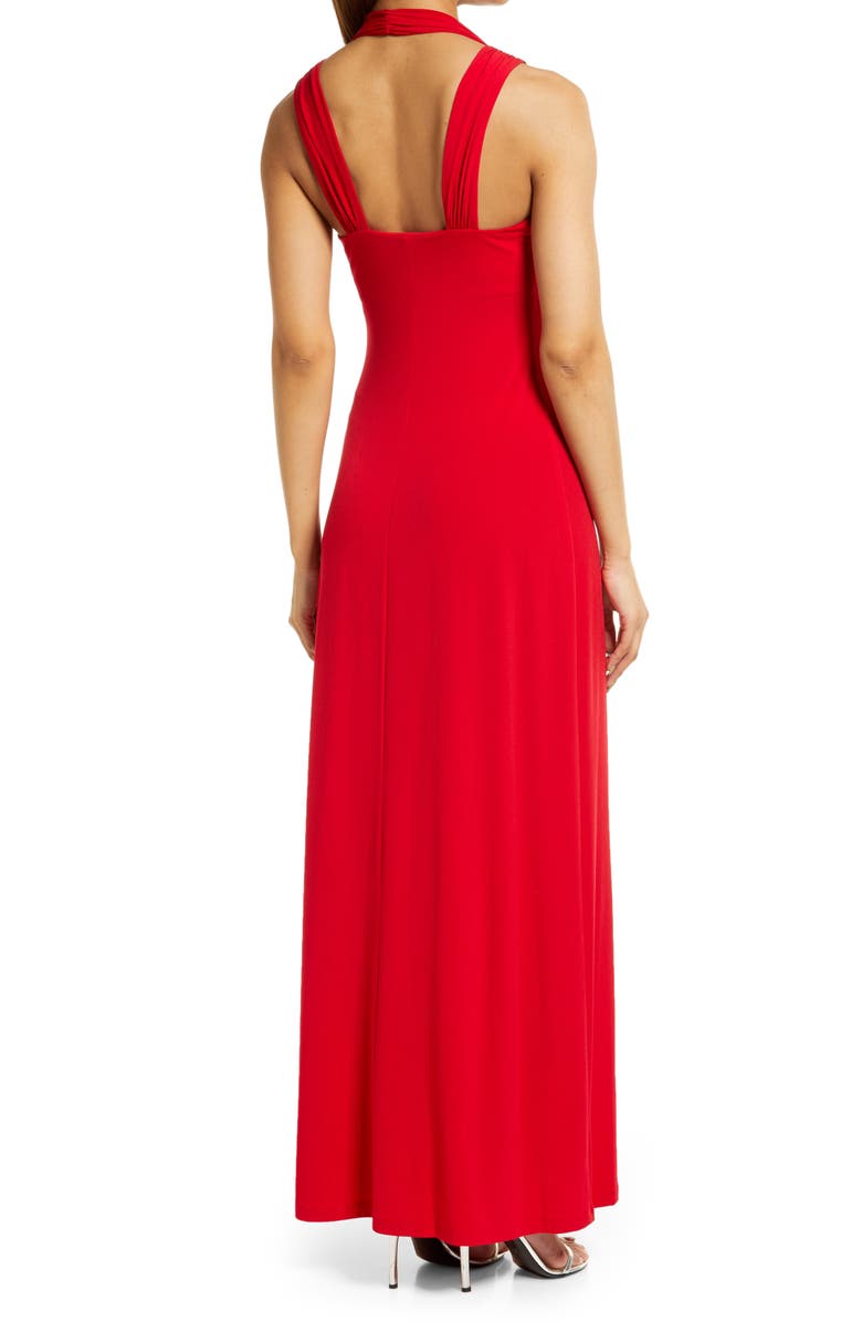 Connected Apparel Double Strap Gown, Alternate, color, Apple Red