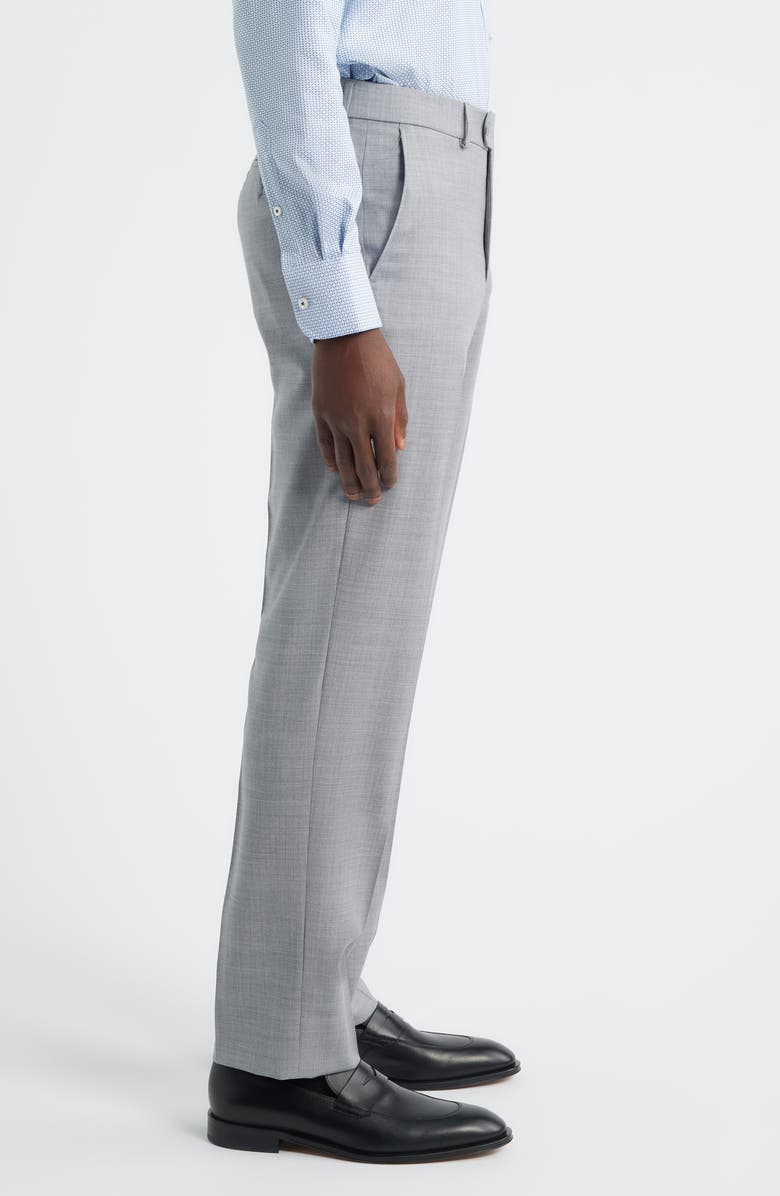 Berle Flat Front Light Grey Super 120s Wool Dress Pants, Alternate, color, Light Grey