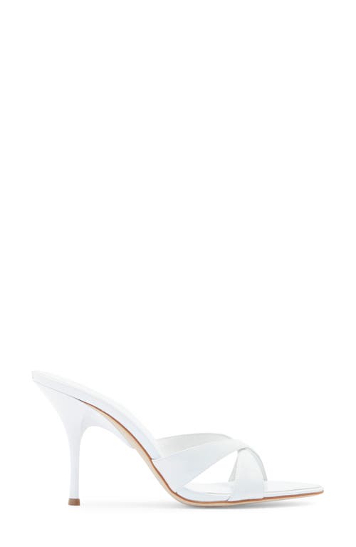 Jeffrey Campbell Symone Pointed Toe Slide Sandal In White Patent
