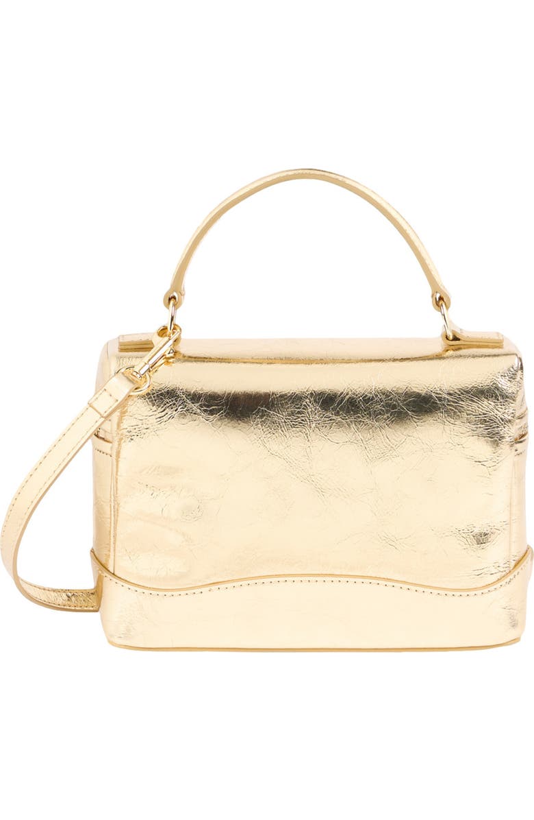 SANDRO Tangolino metallic leather bag, Alternate, color, Gold