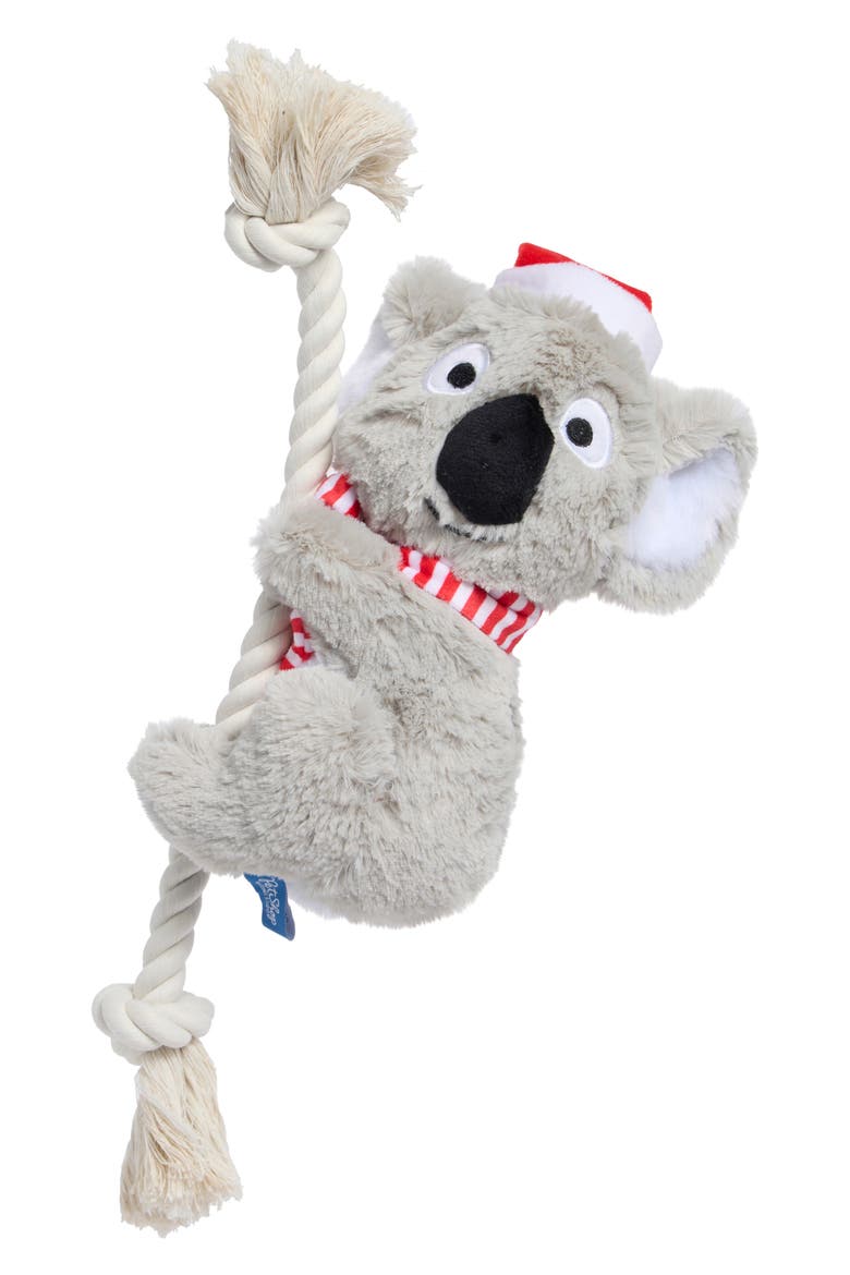Holiday Koala Rope Plush Squeaker Pet Toy, Main, color, NO COLOR