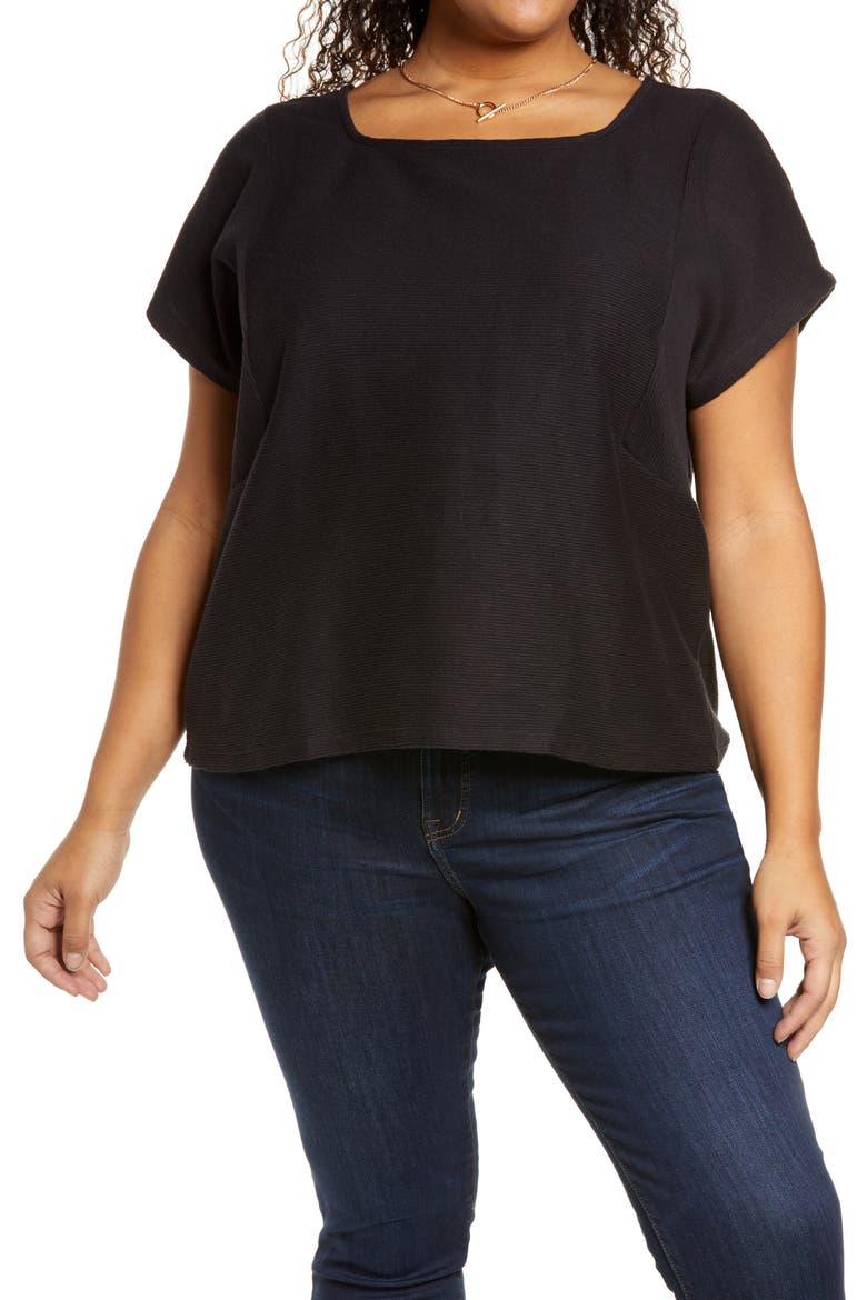 Flik Organic Cotton T-Shirt, Main, color, ALMOST BLACK