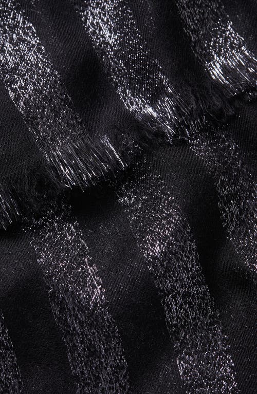 Jane Carr Skyline Metallic Cashmere Blend Scarf In Black