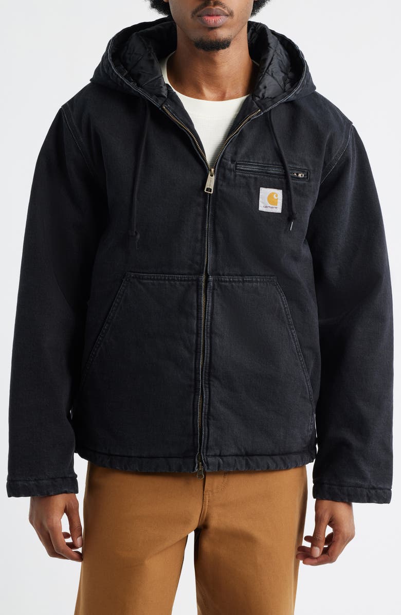 Carhartt Work In Progress Cleveland Hooded Jacket, Alternate, color, Black (Stone Washed)