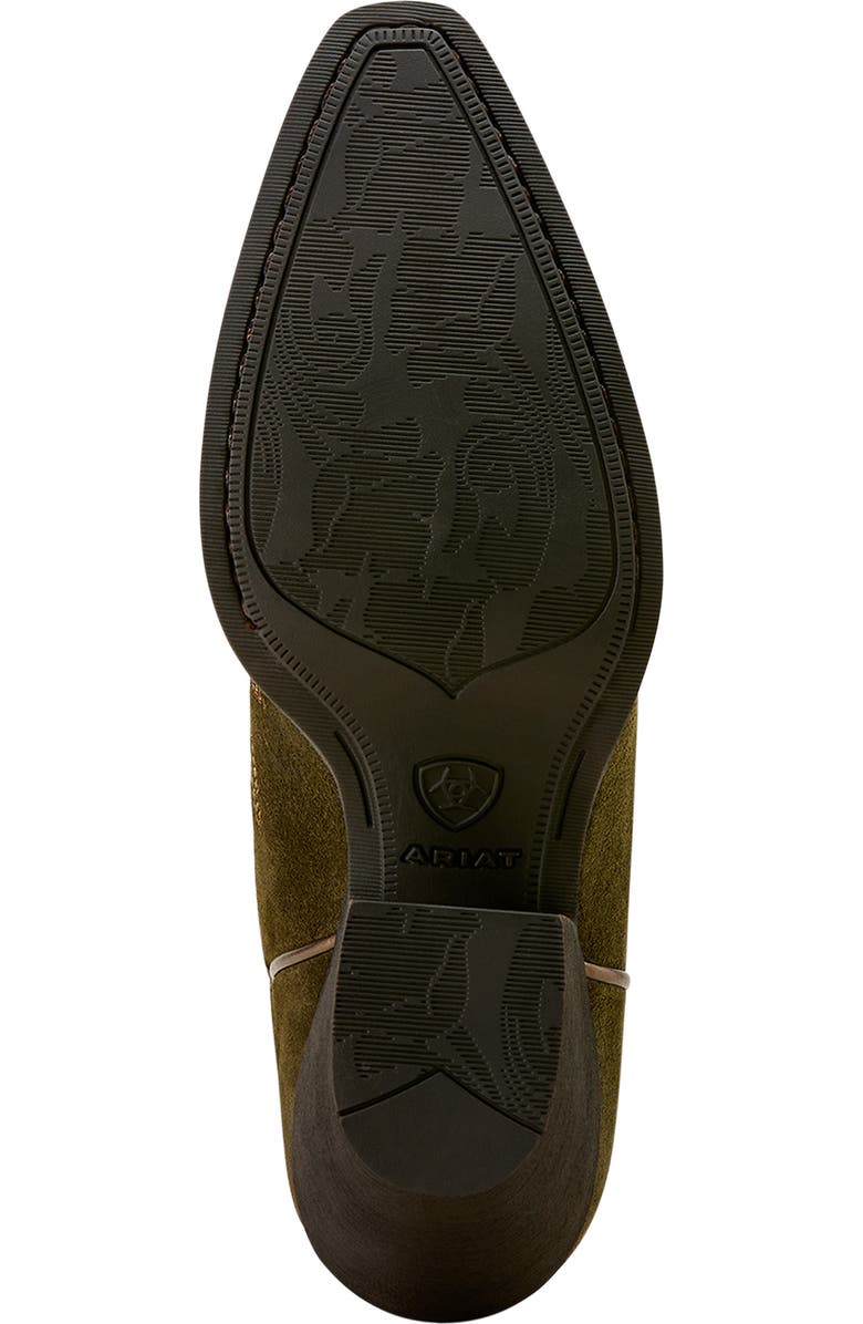 Ariat Chandler X Toe Western Boot, Alternate, color, Soft Olive Suede