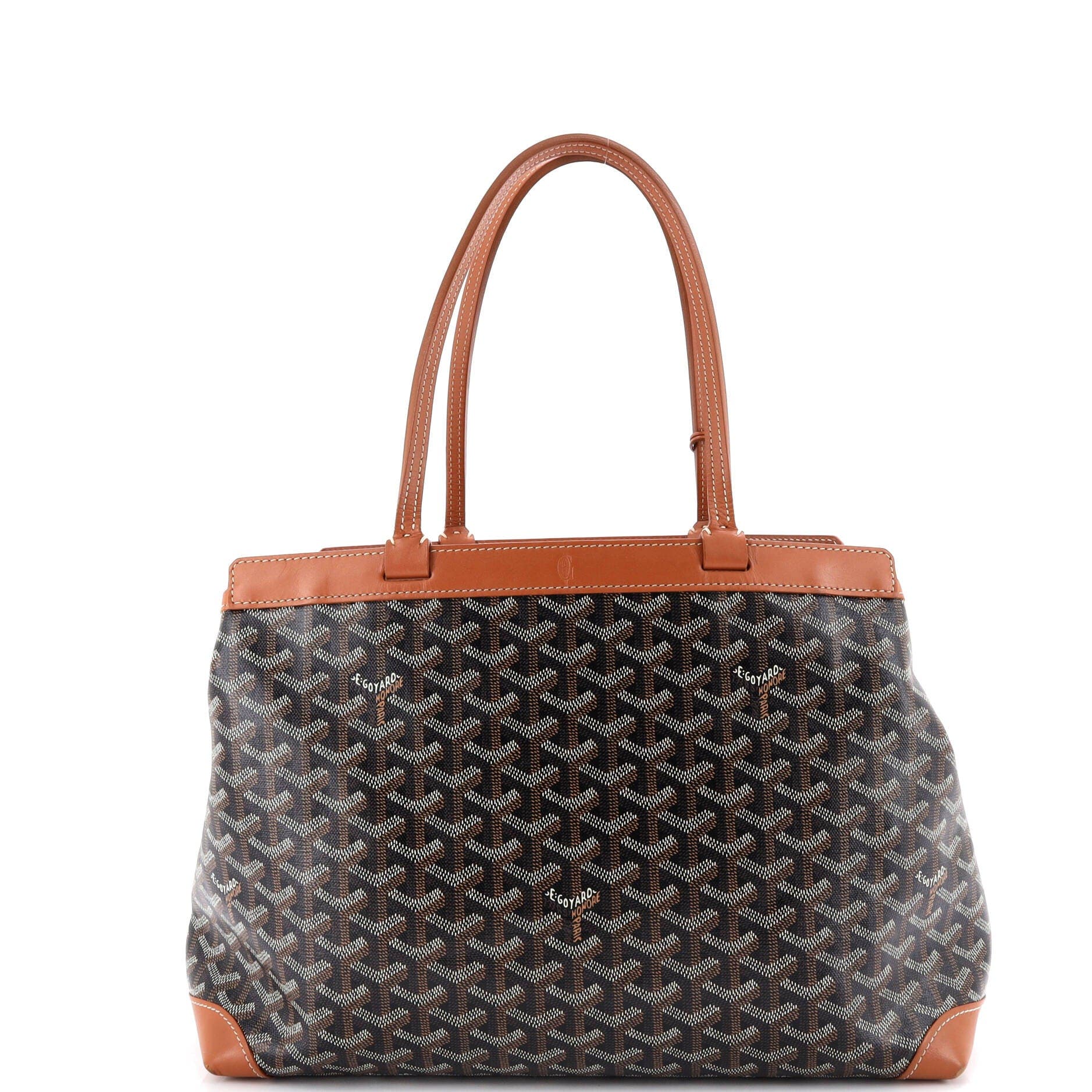 Pre-Owned Goyard Bellechasse Bag Coated Canvas PM, Alternate, color, Brown