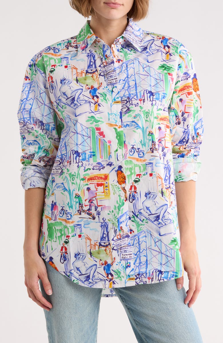FRNCH Carla Woven Shirt, Main, color, French Area