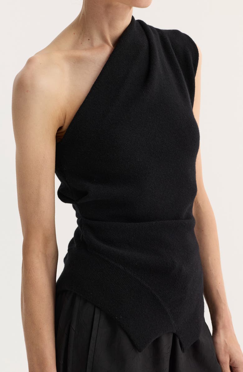 Róhe One-Shoulder Wool Blend Sweater, Alternate, color, Black
