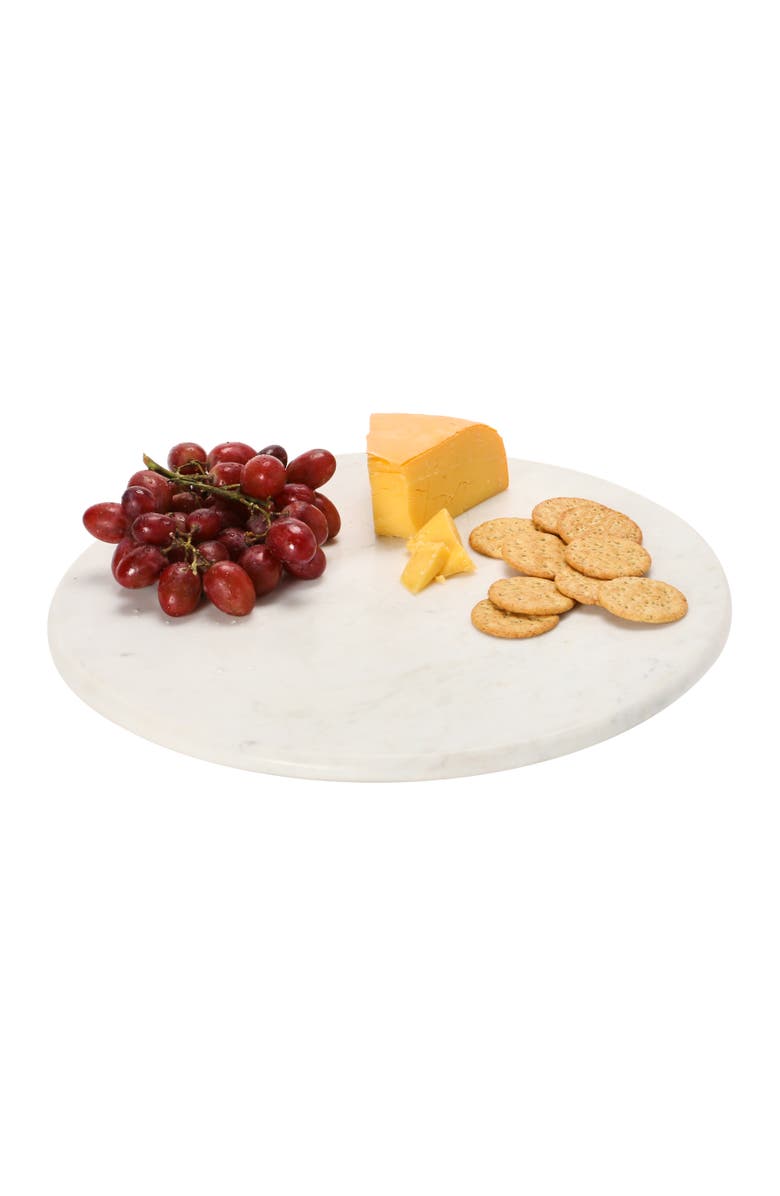Storied Home Marble Lazy Susan, White, Alternate, color, White