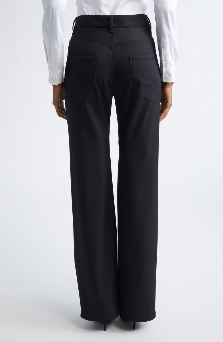 Balenciaga Straight Fit Stretch Wool Twill Tailored Pants, Alternate, color, 1000 Black