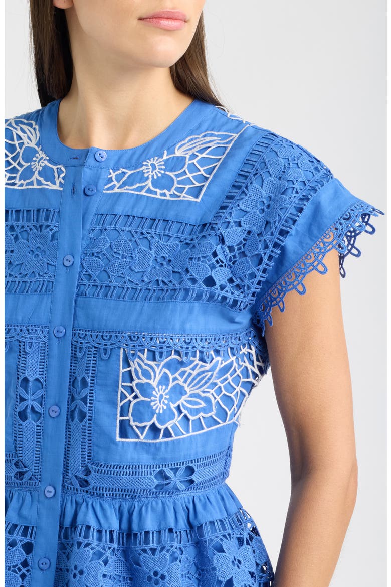 Ava Eyelet Top, Alternate, color, SEAPORT BLUE