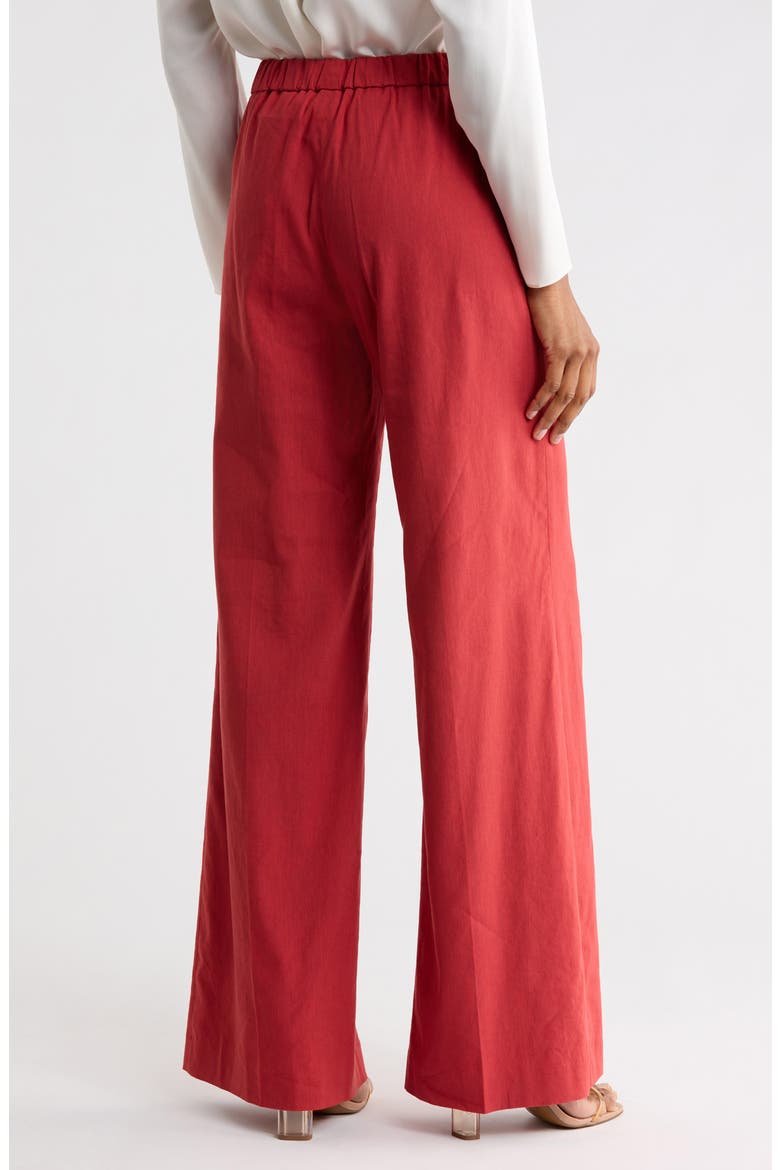 Terena High Waist Linen Blend Wide Leg Pants, Alternate, color, CHERRY RED