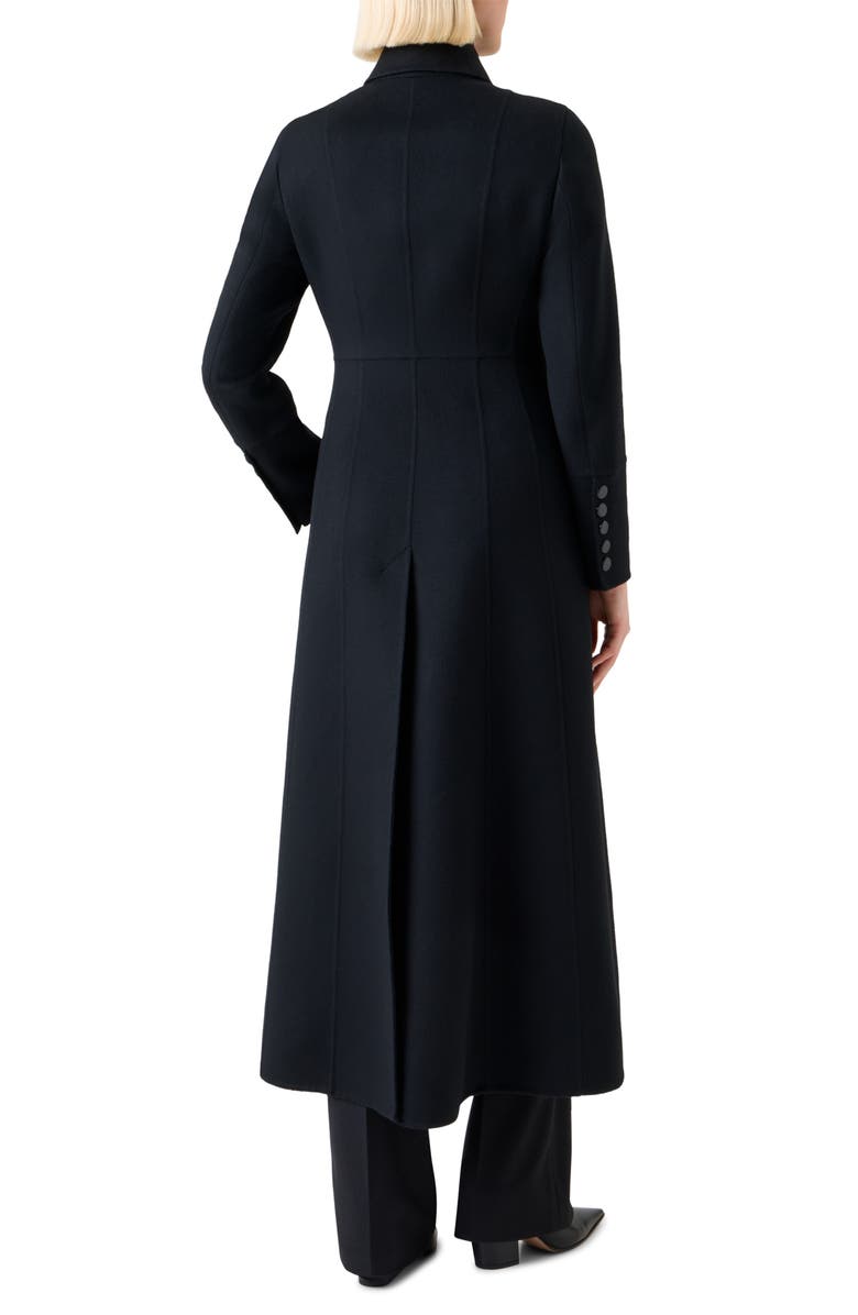 Akris Eva Virgin Wool Redingote Coat, Alternate, color, Black