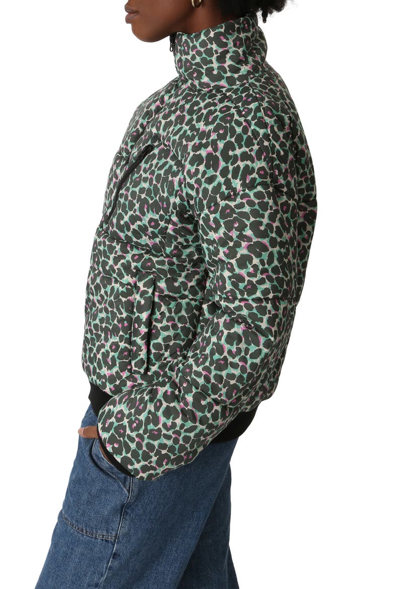 Electric Leopard Puffer Jacket, Alternate, color, GREEN/ MULTI