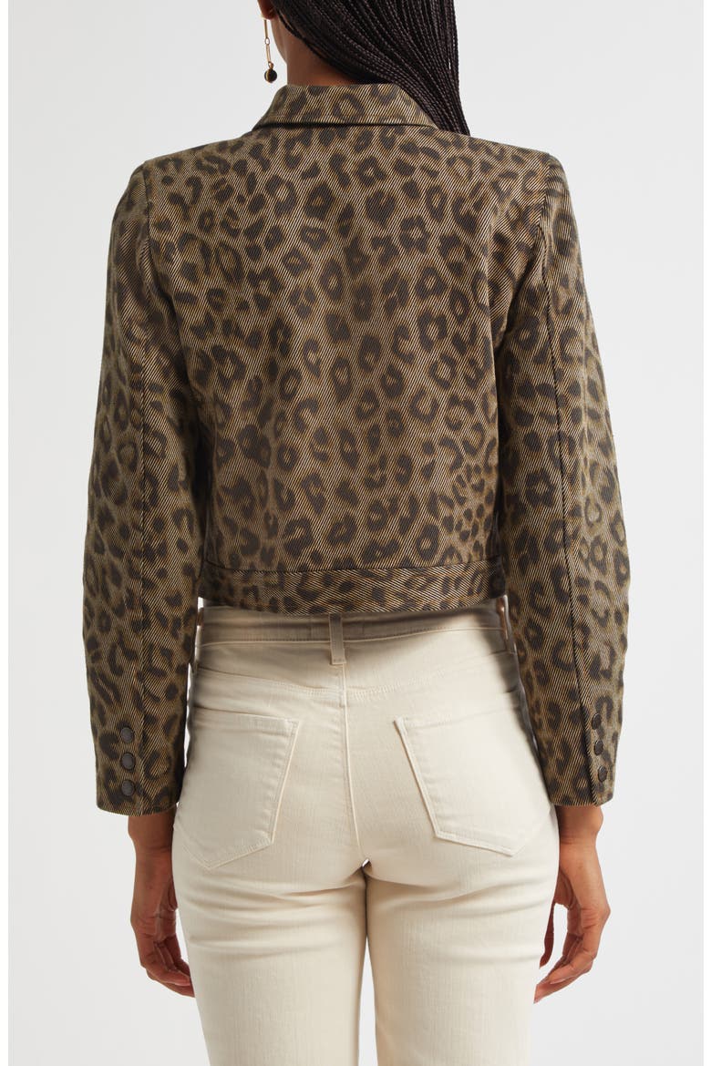 Marla Leopard Print Crop Cotton Jacket, Alternate, color, TAN MULTI LEOPARD