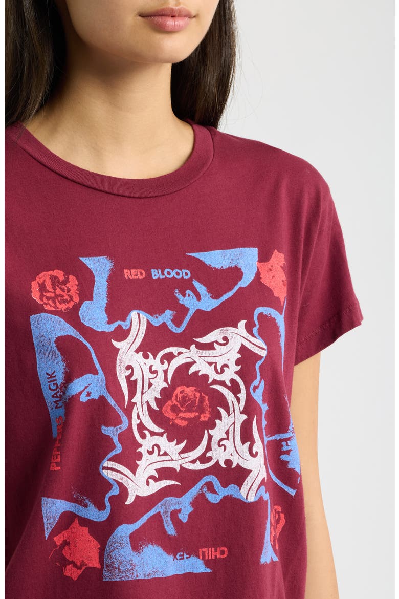 Red Hot Chili Peppers Album Graphic Tee, Alternate, color, BURGUNDY