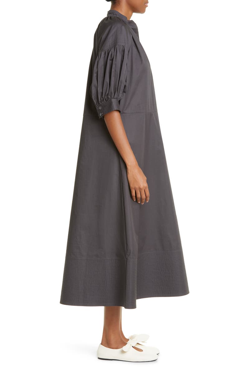 CO Shirred Cotton Poplin Midi Dress, Alternate, color, 