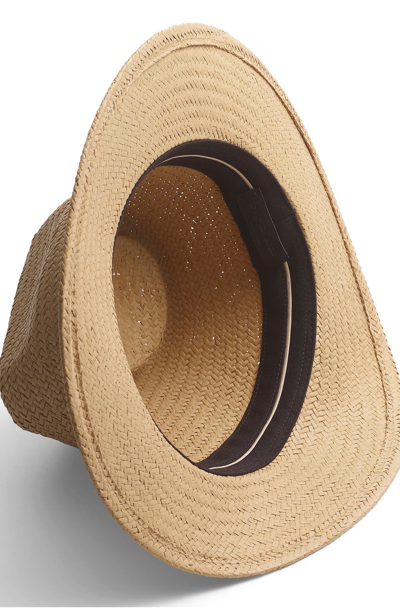 Rag & Bone packable straw fedora - natural midtweed Size L RALPH LAUREN WOMENS CLASSIC PACKABLE NATURAL STRAW FEDORA  main image 2