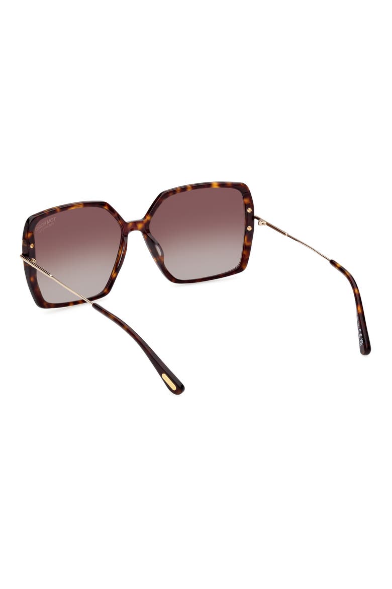 Joanna 59mm Polarized Butterfly Sunglasses, Alternate, color, DARK HAVANA / BROWN POLARIZED