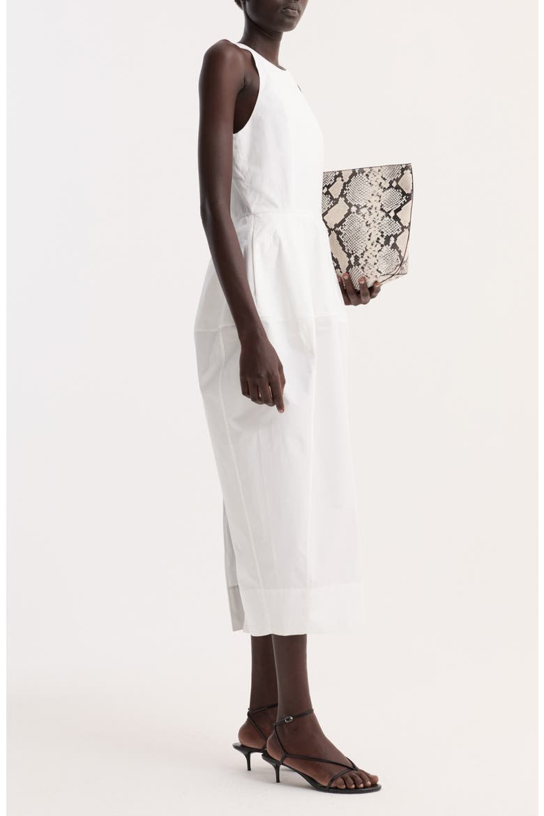 Sculptural Cotton Poplin Midi Dress, Alternate, color, OPTIC WHITE