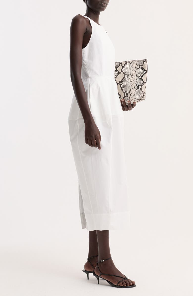 Róhe Sculptural Cotton Poplin Midi Dress, Alternate, color, Optic White