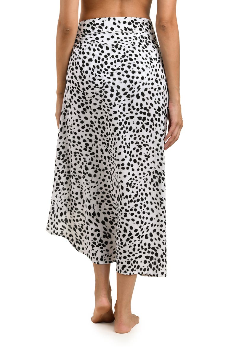 Dot and Dune Midi Skirt Cover-Up, Alternate, color, BLACK AND WHITE