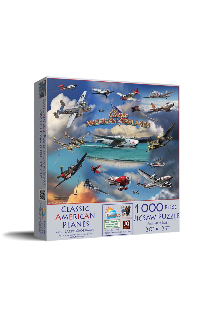 Sunsout Classic American Planes 1000 piece Jigsaw Puzzle for Adults, Main, color, Multicolor