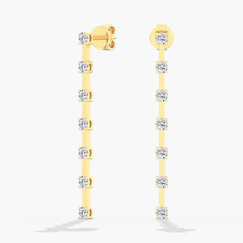 Small Orbit Drop Lab Diamond in 14K Gold