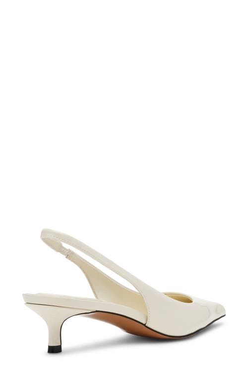 Steve Madden Kittie Slingback Pointed Toe Kitten Heel Pump In Bone Patent