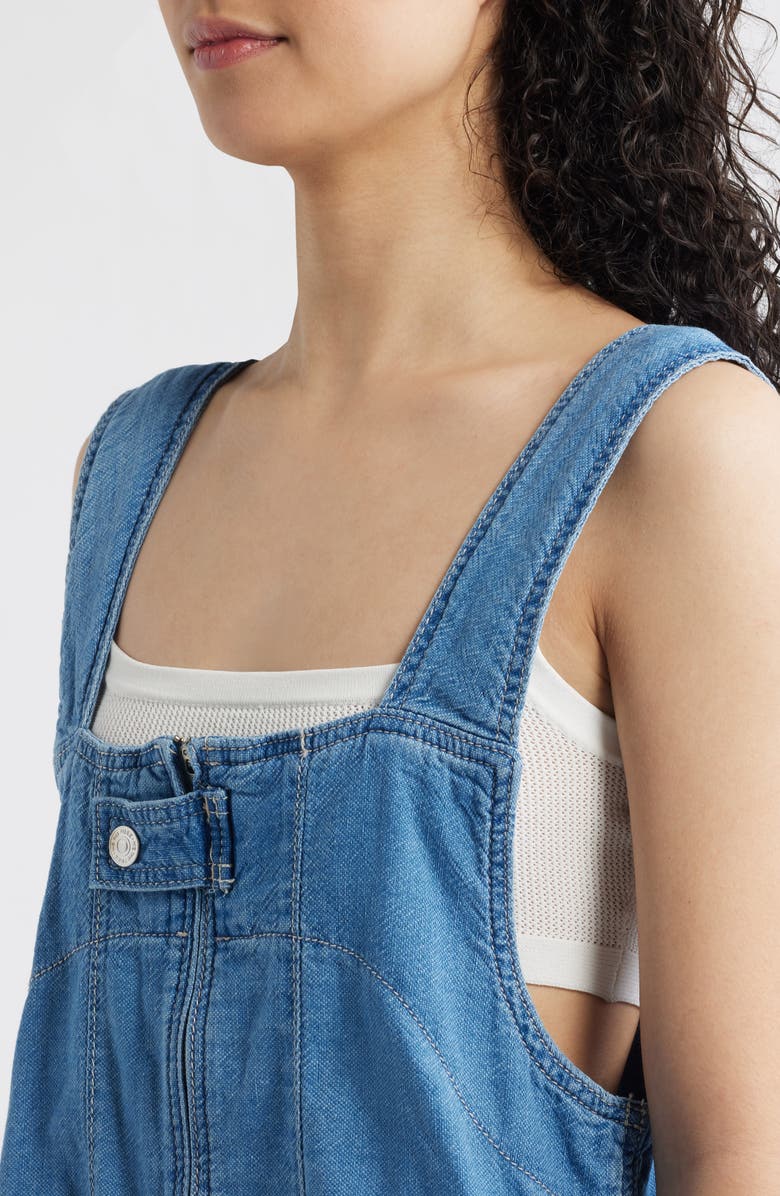 Free People Jude Cotton Shortalls, Alternate, color, Light Indigo