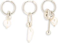 Justine Clenquet Set of 3 Palmer Hoop Drop Earrings