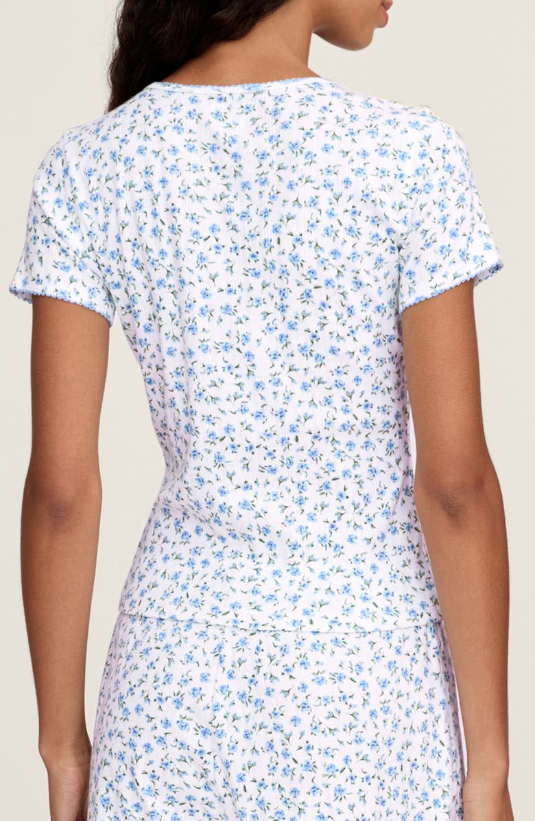 Petite Plume Pima Cotton Pointelle T-Shirt, Alternate, color, Blue