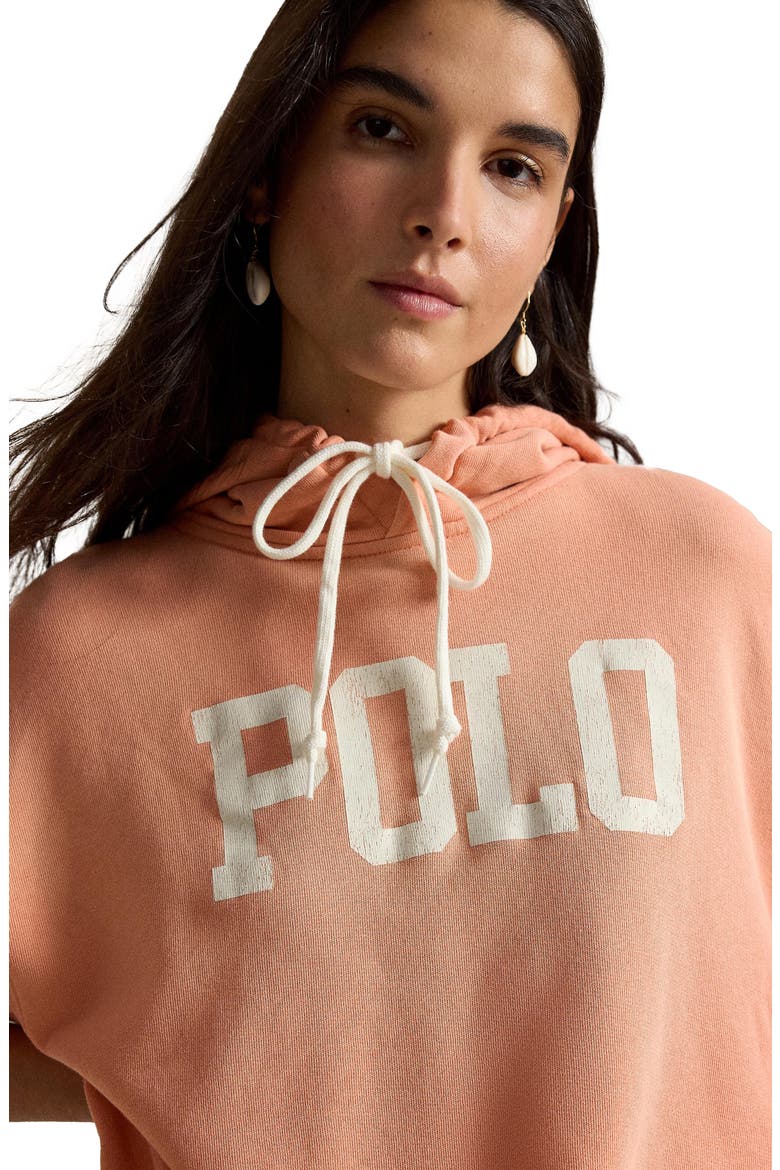 Logo Lightweight Cotton Blend Fleece Hoodie, Alternate, color, PASTEL CORAL