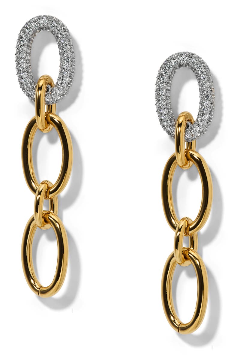 Nadri Gemini Two-Tone Pavé Drop Earrings, Main, color, Gold