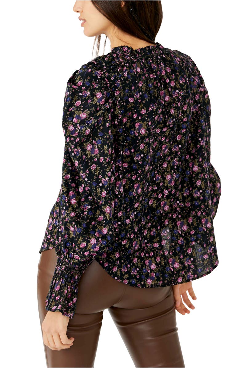 Free People Meant To Be Floral Cotton Blouse, Alternate, color, 