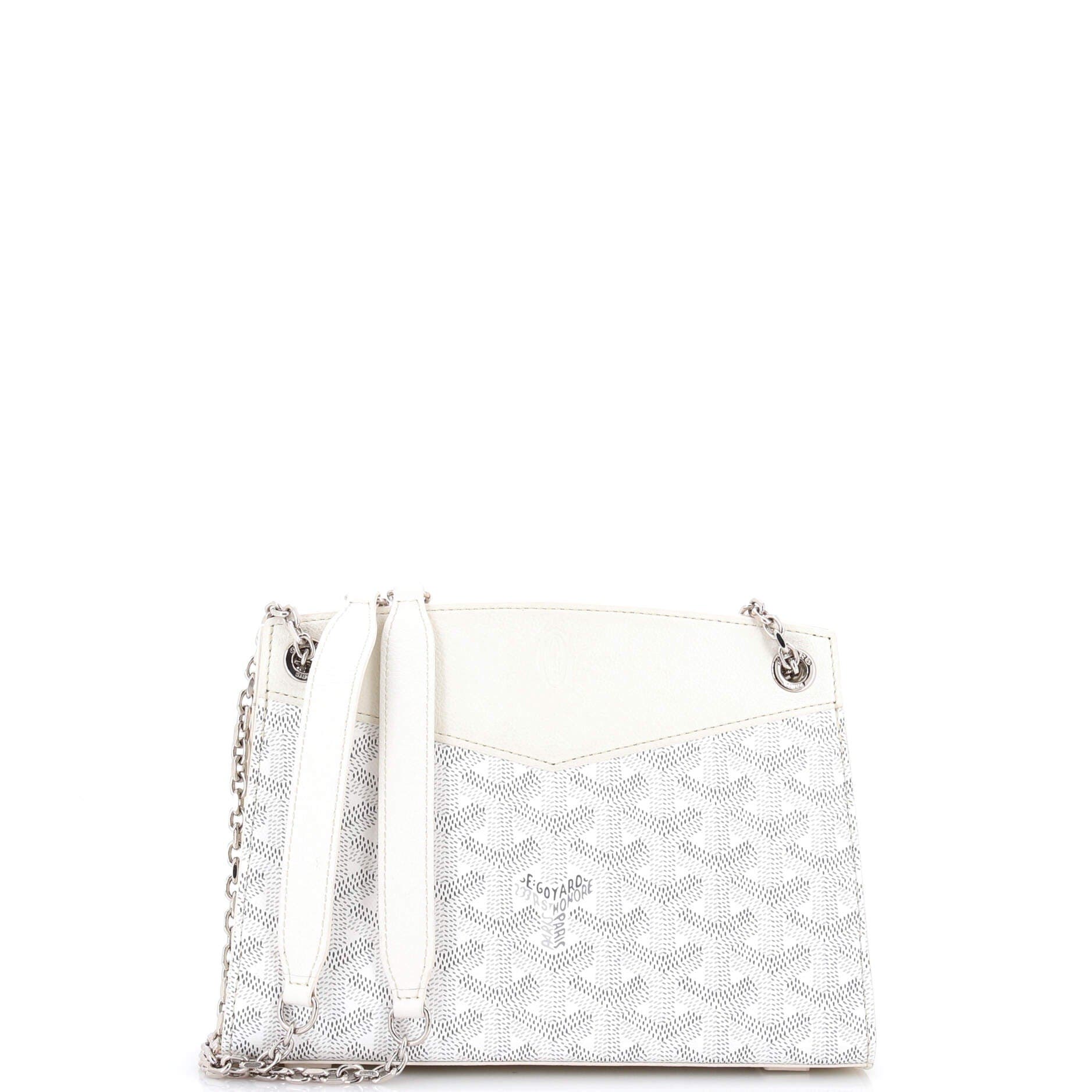 Pre-Owned Goyard Structured Rouette Chain Shoulder Bag Coated Canvas Mini, Main, color, White