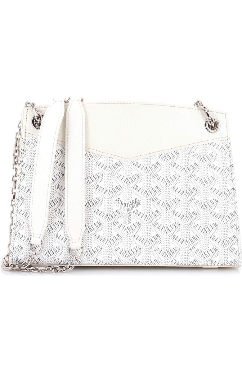 Pre-Owned Goyard Structured Rouette Chain Shoulder Bag Coated Canvas Mini, Main, color, White