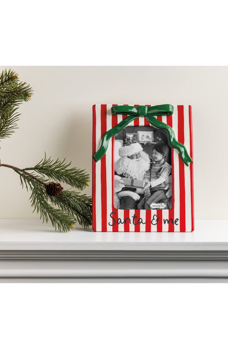 Mud Pie Christmas Bow 4 x 6-Inch Picture Frame, Alternate, color, 