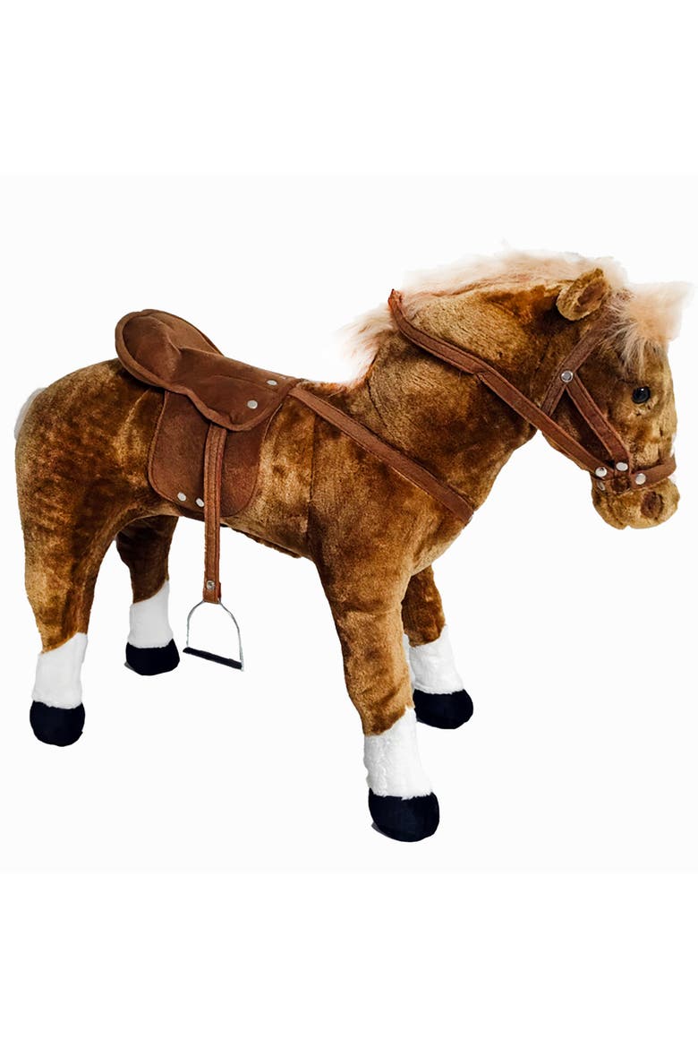 Music Standing Horse Brown & White, 34 Inches, Kids, Alternate, color, Multicolored
