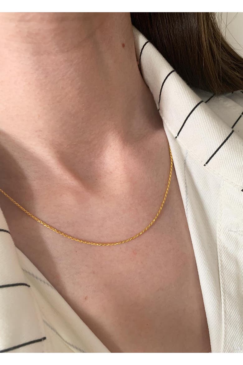 Sterling Silver Rope Chain Necklace, Alternate, color, Gold
