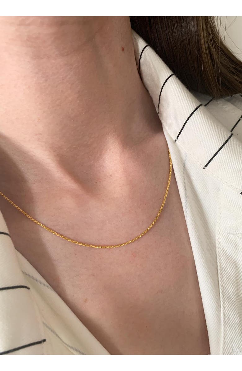 Spero London Sterling Silver Rope Chain Necklace, Alternate, color, Gold