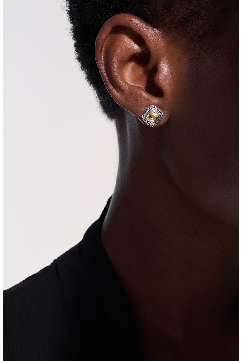 Heritage Stud Earrings, Alternate, color, SILVER AND GOLD