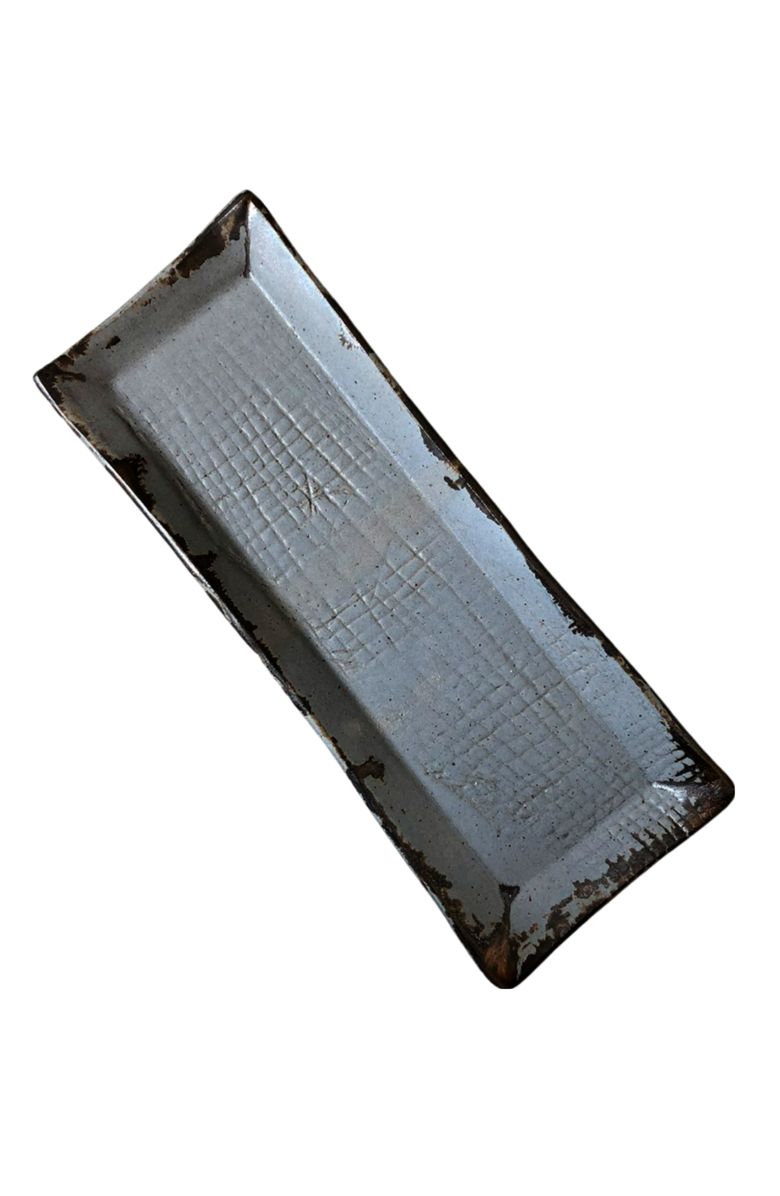 Gina DeSantis Ceramics Luna Medium Rectangular Tray, Main, color, Shale